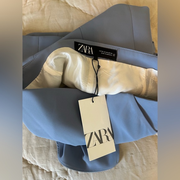 Zara Blue Strapless Crop Top - Picture 4 of 16